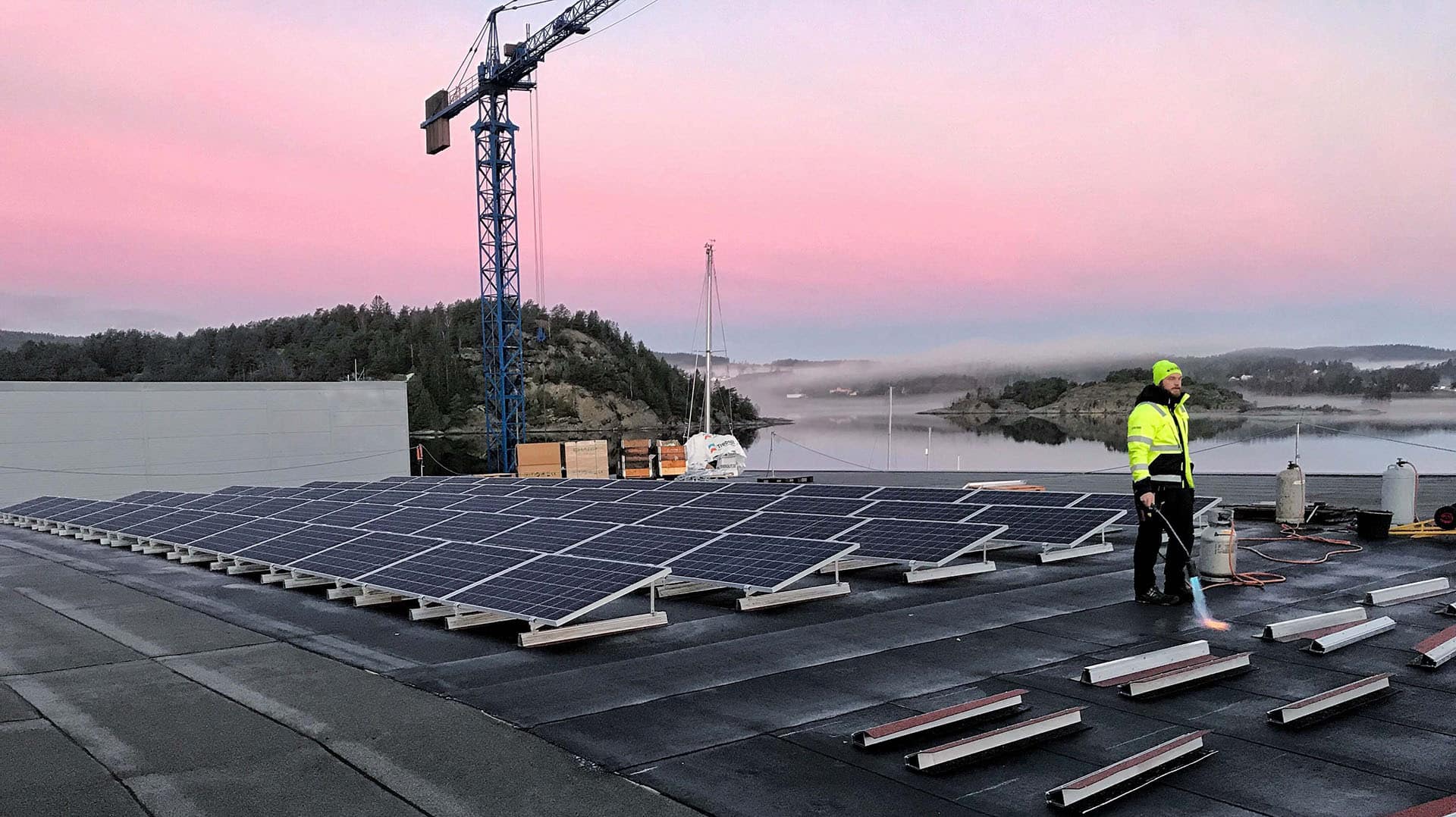 Installation photovoltaique dans un chantier naval suédois