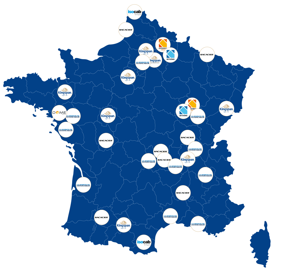 Carte de présence du groupe en France