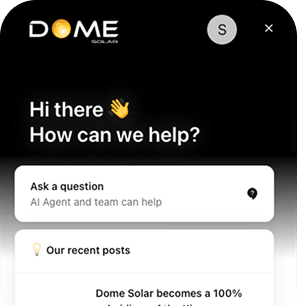 AI chatbot screenshot on dome solar website