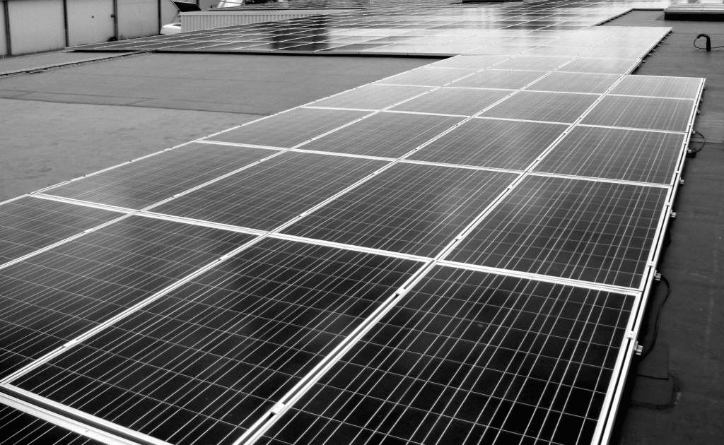 solar panels on flat roof